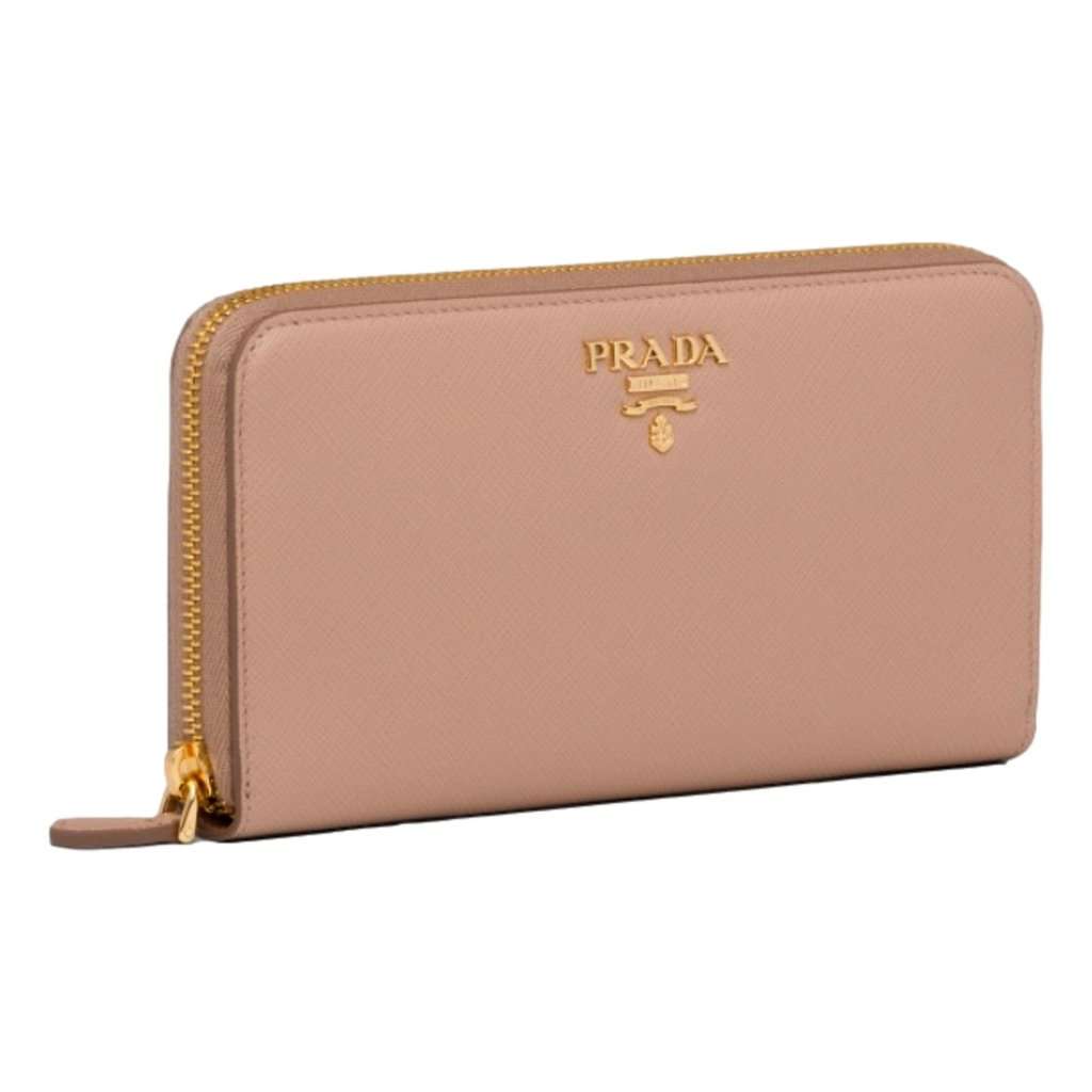 Prada Prada Saffiano Beige Red Multicolor Leather Continental Zip Around Wallet Brown Leather Never worn - Inside View