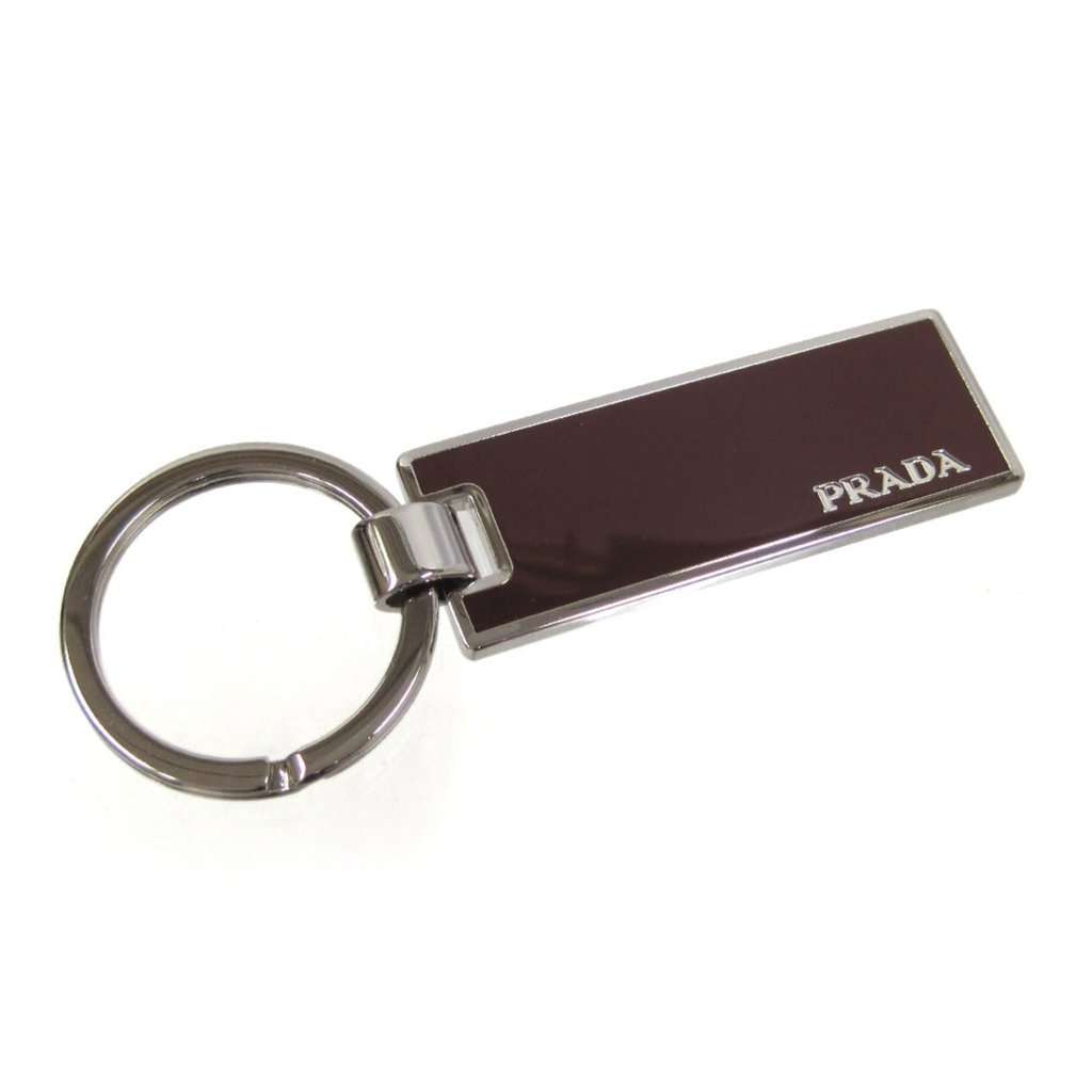 Prada Prada Rubino Red Enamel Silver Metal Keyring Keychain Red Never worn - Front View