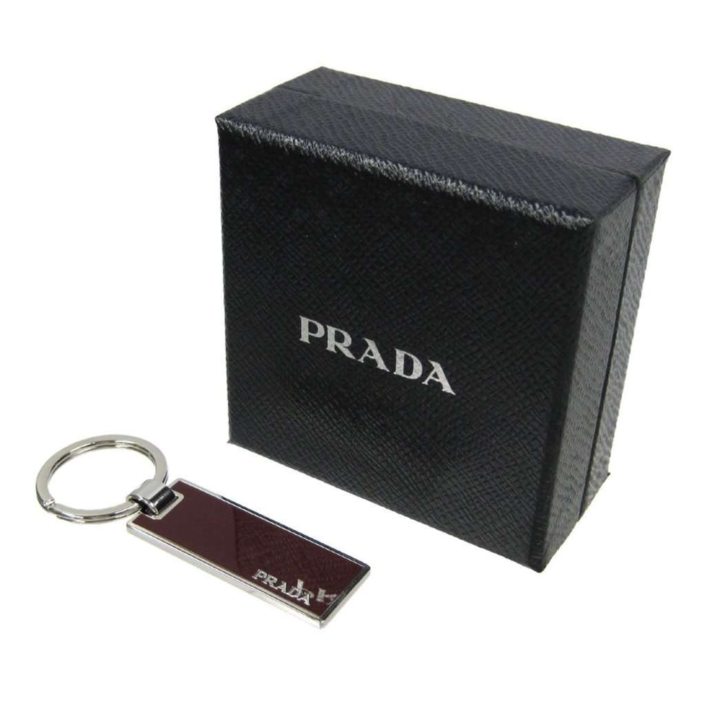Prada Prada Rubino Red Enamel Silver Metal Keyring Keychain Red Never worn - Back View