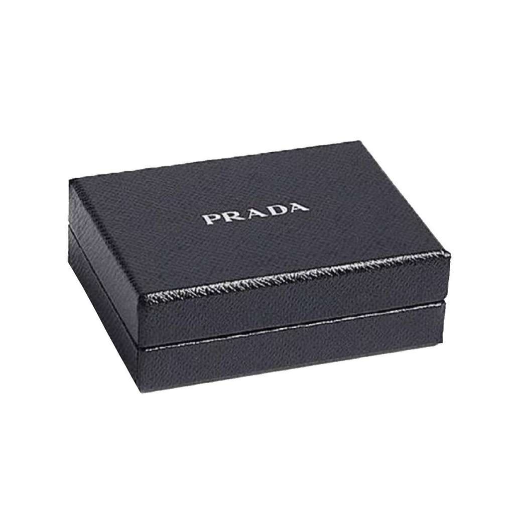 Prada Prada Nero Black Rectangle Enamel Silver Metal Keyring Keychain Charm Black Never worn - Inside View