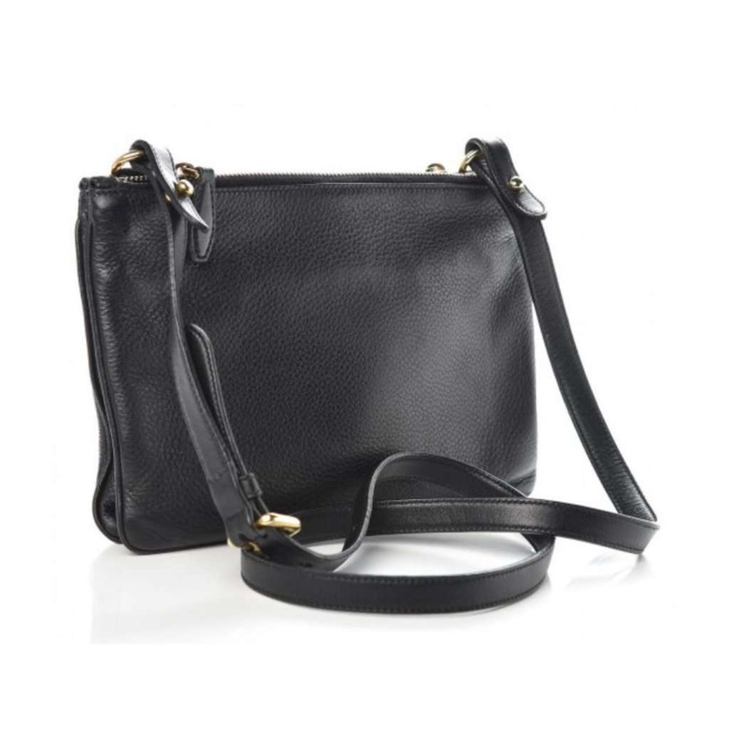 Prada Prada Vitello Phenix Leather Gold Hardware Black Cross Body Black Leather Never worn - Inside View