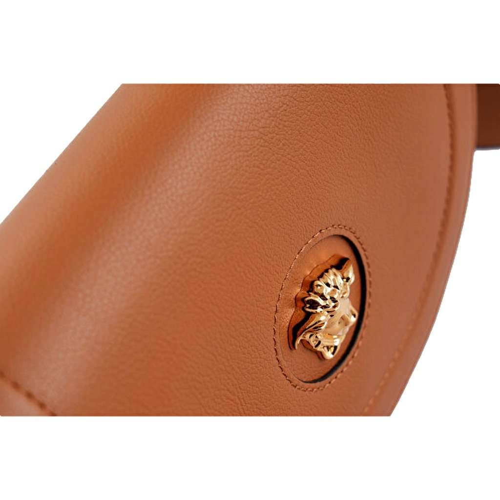Versace Versace La Medusa Vitello Leather Half Moon Crossbody Bag Summer Brown Leather Never worn - Model View