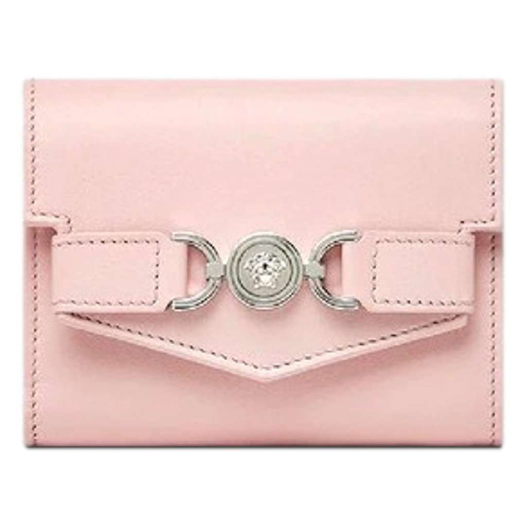 Versace Versace Medusa 95 Dusty Pink Calfskin Tri Fold Wallet Card Holder Pink Leather Never worn - Front View