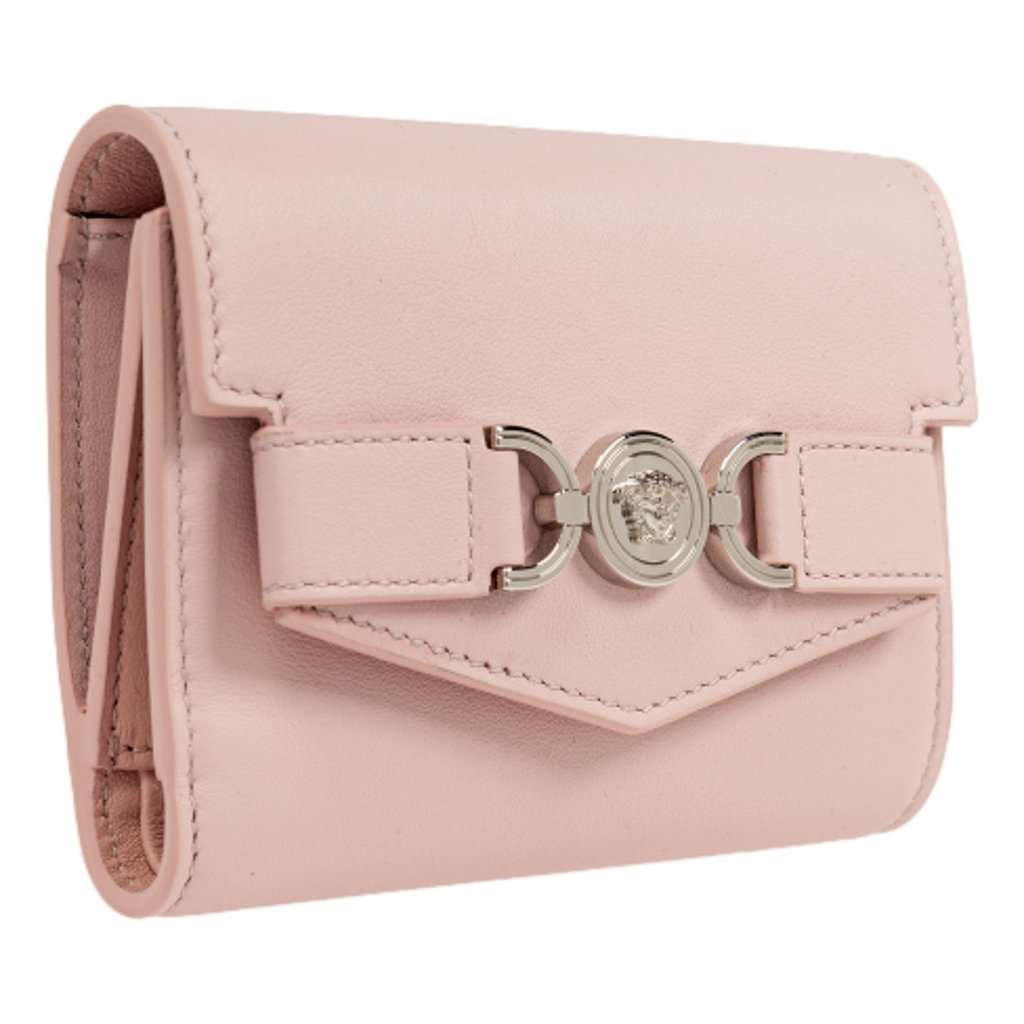 Versace Versace Medusa 95 Dusty Pink Calfskin Tri Fold Wallet Card Holder Pink Leather Never worn - Back View