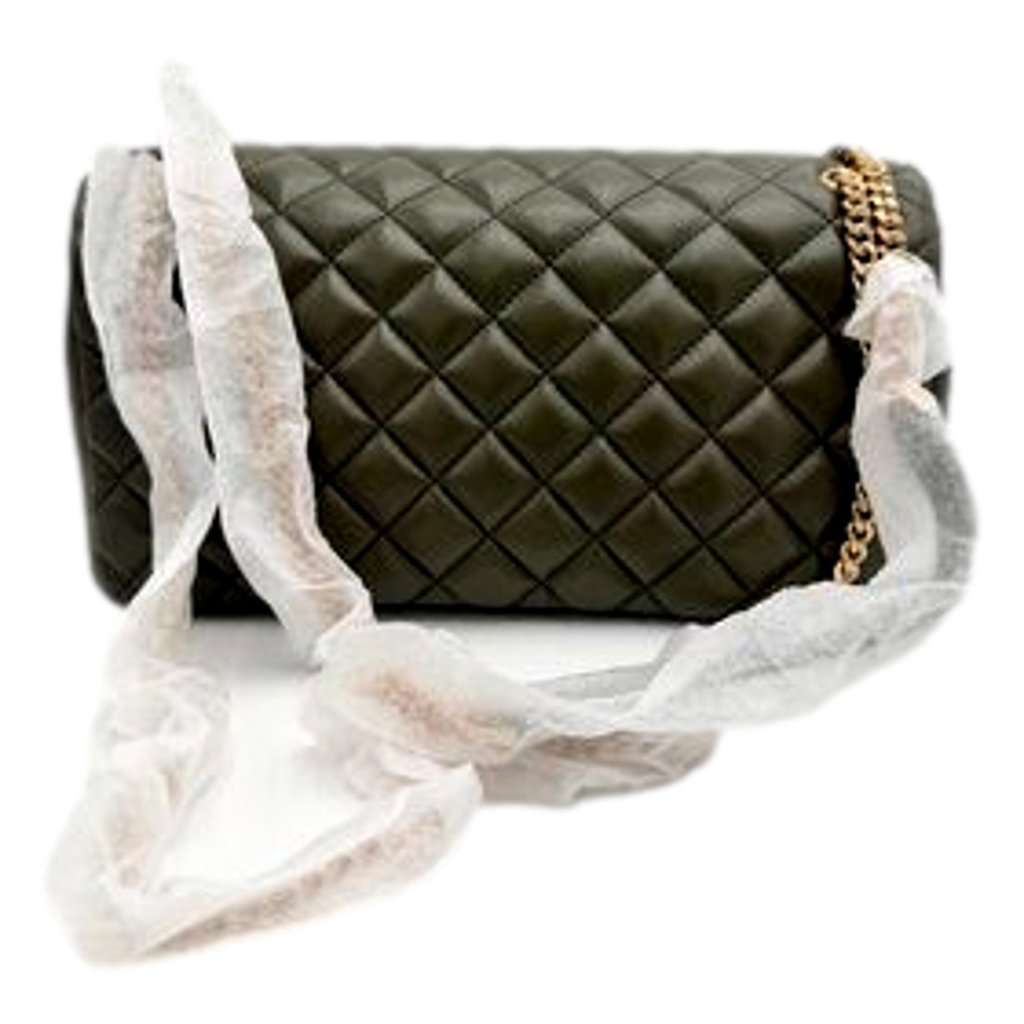 Versace Versace La Medusa Olive Green Quilted Lambskin Chain Crossbody Bag Green Leather Never worn - Model View