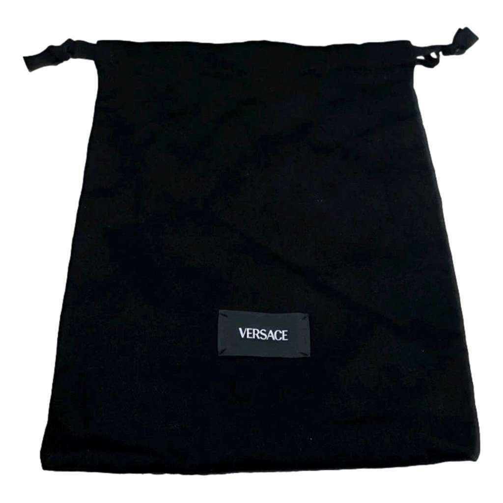 Versace Versace Leopard Print Wool Leather Shoulder Bag Gold Medallion Chain Strap Brown Wool Never worn - Box View