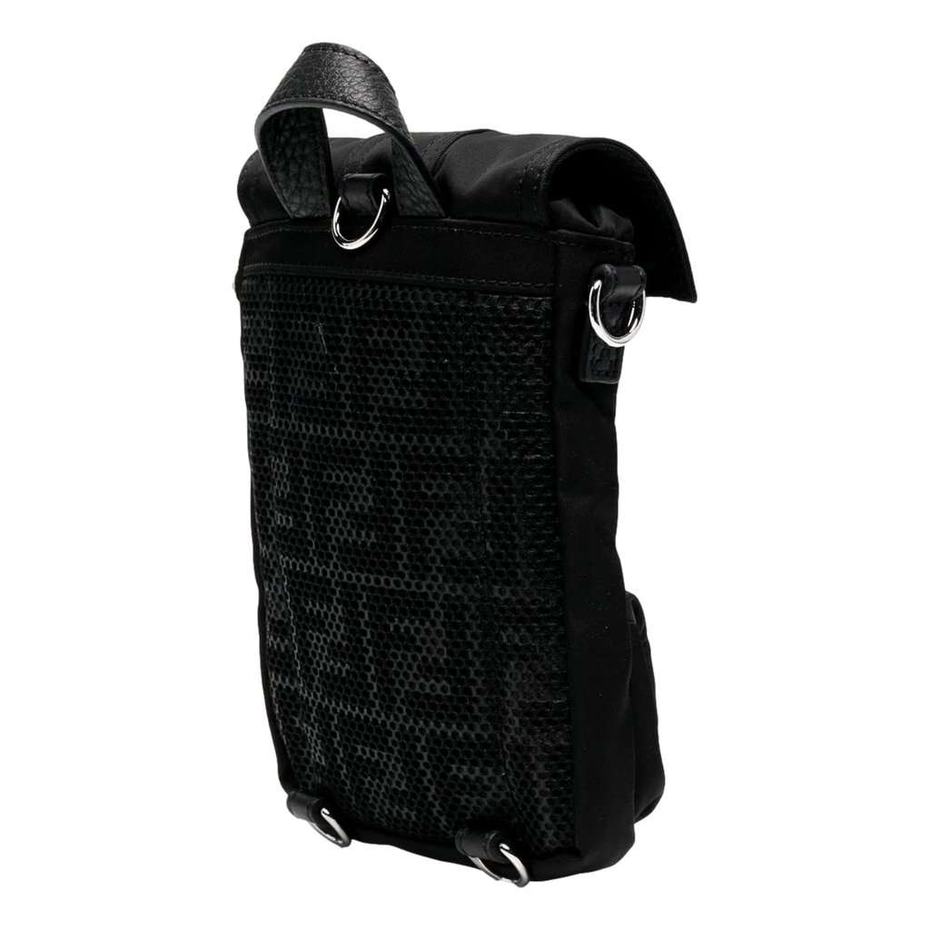 Fendi Fendi Fendiness Mini Backpack Crossbody Black Nylon FF Mesh Black Leather Never worn - Inside View