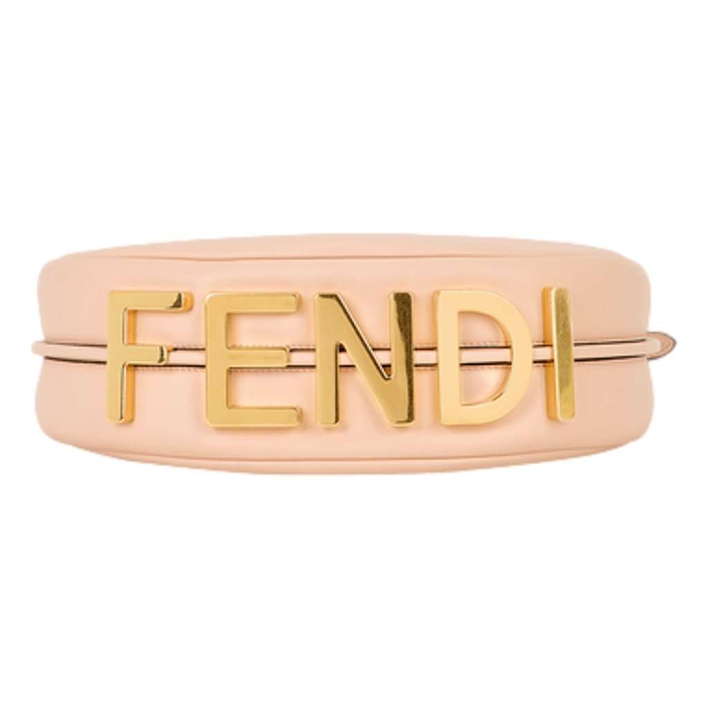Fendi Fendi Fendigraphy Nano Hobo Calfskin Leather Light Pink Mini Clutch Bag Pink Leather Never worn - Back View