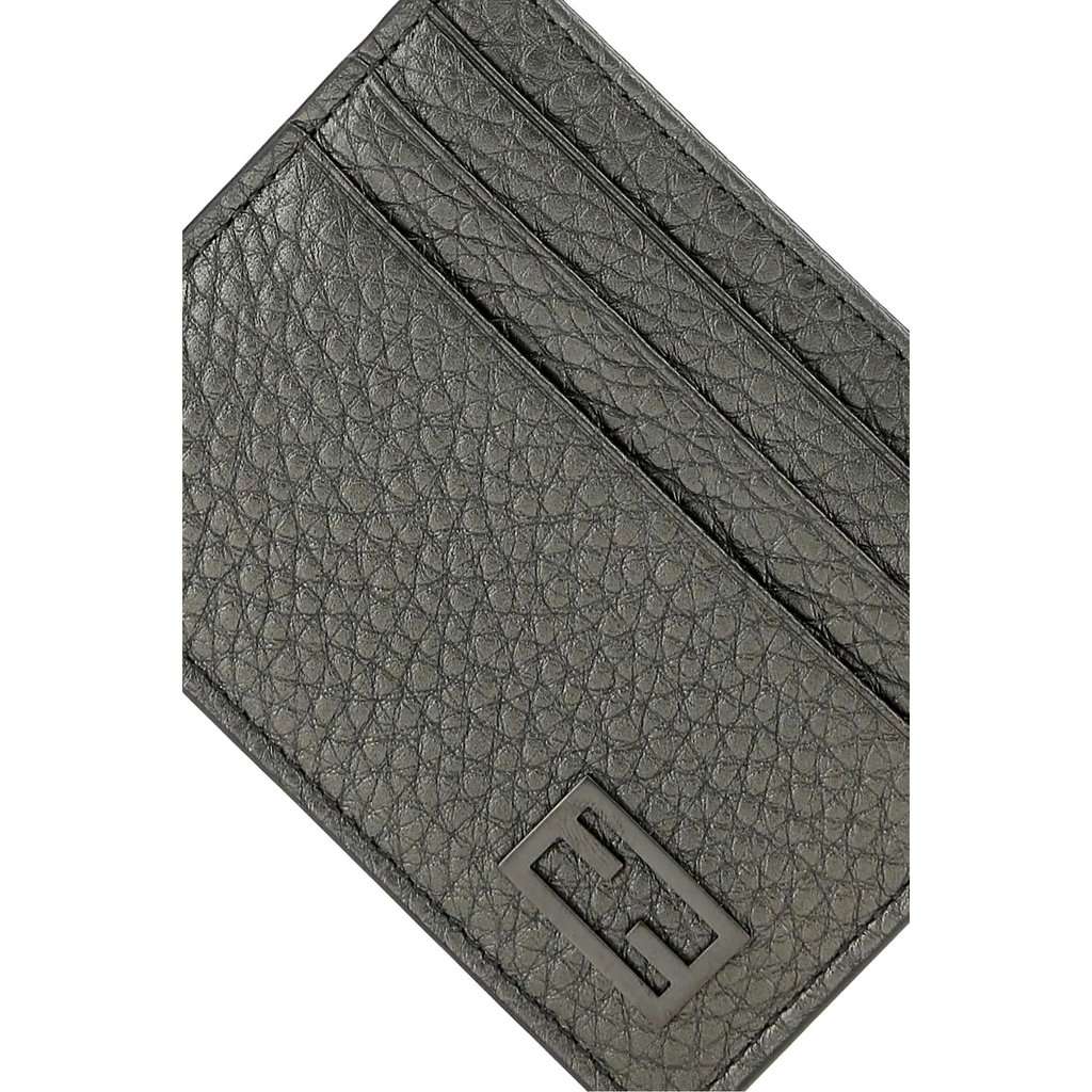 Fendi Fendi Baguette Graphite Grained Leather Card Case Wallet Grey Leather Never worn - Back View