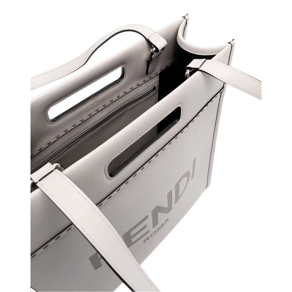 Fendi Fendi Roma Ghiaia Calf Leather Tote Bag White Leather Never worn - Box View