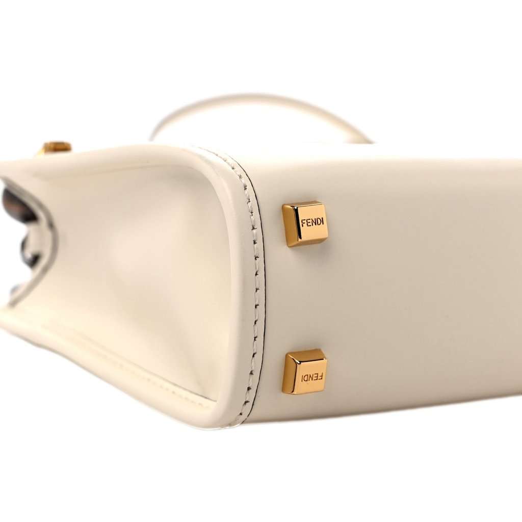 Fendi Fendi Mini Sunshine Shopper Tote Crossbody Nude Calfskin Snake Print Beige Leather Never worn - Box View
