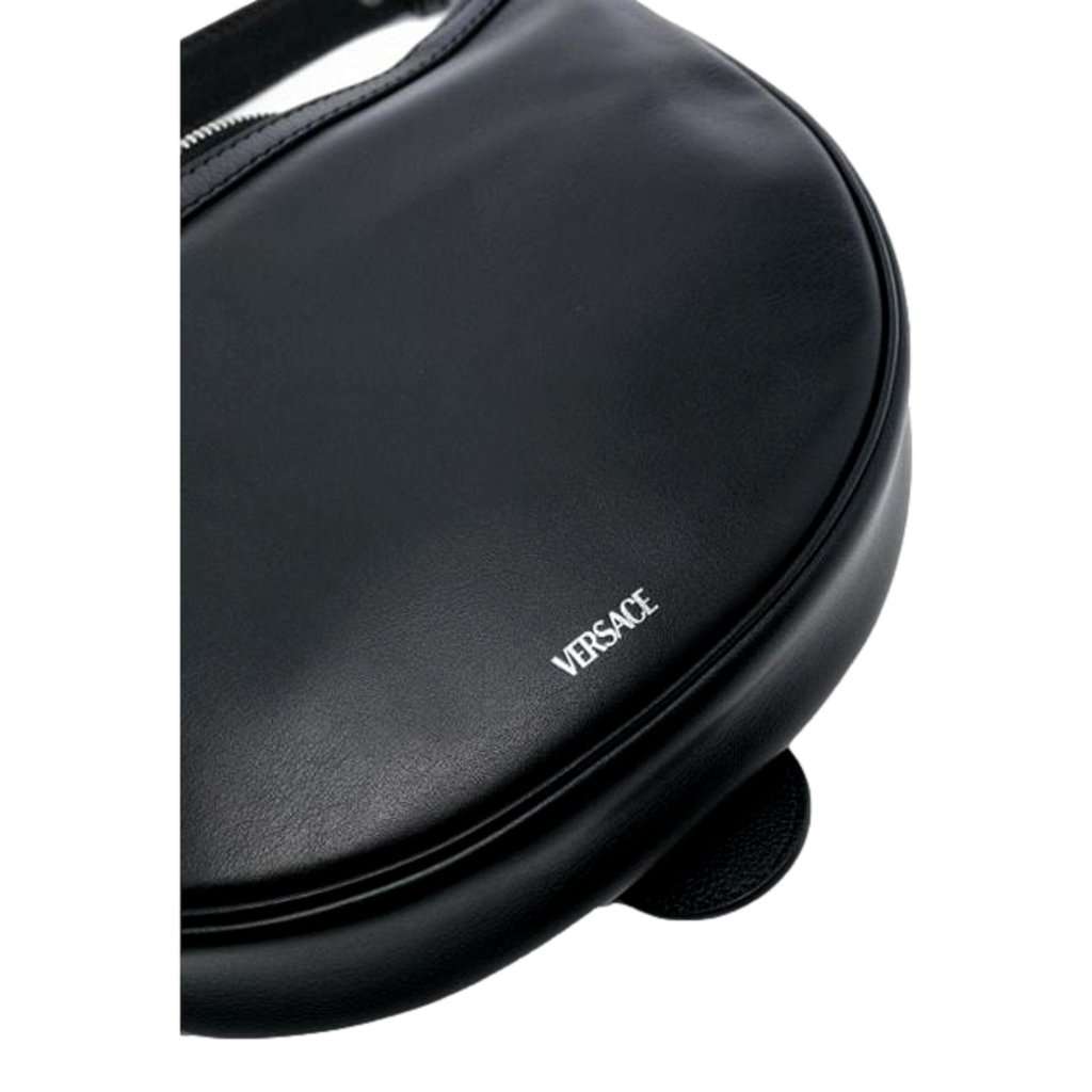 Versace Versace La Medusa Repeat Small Hobo Shoulder Bag Black Calfskin Leather Black Leather Never worn - Inside View
