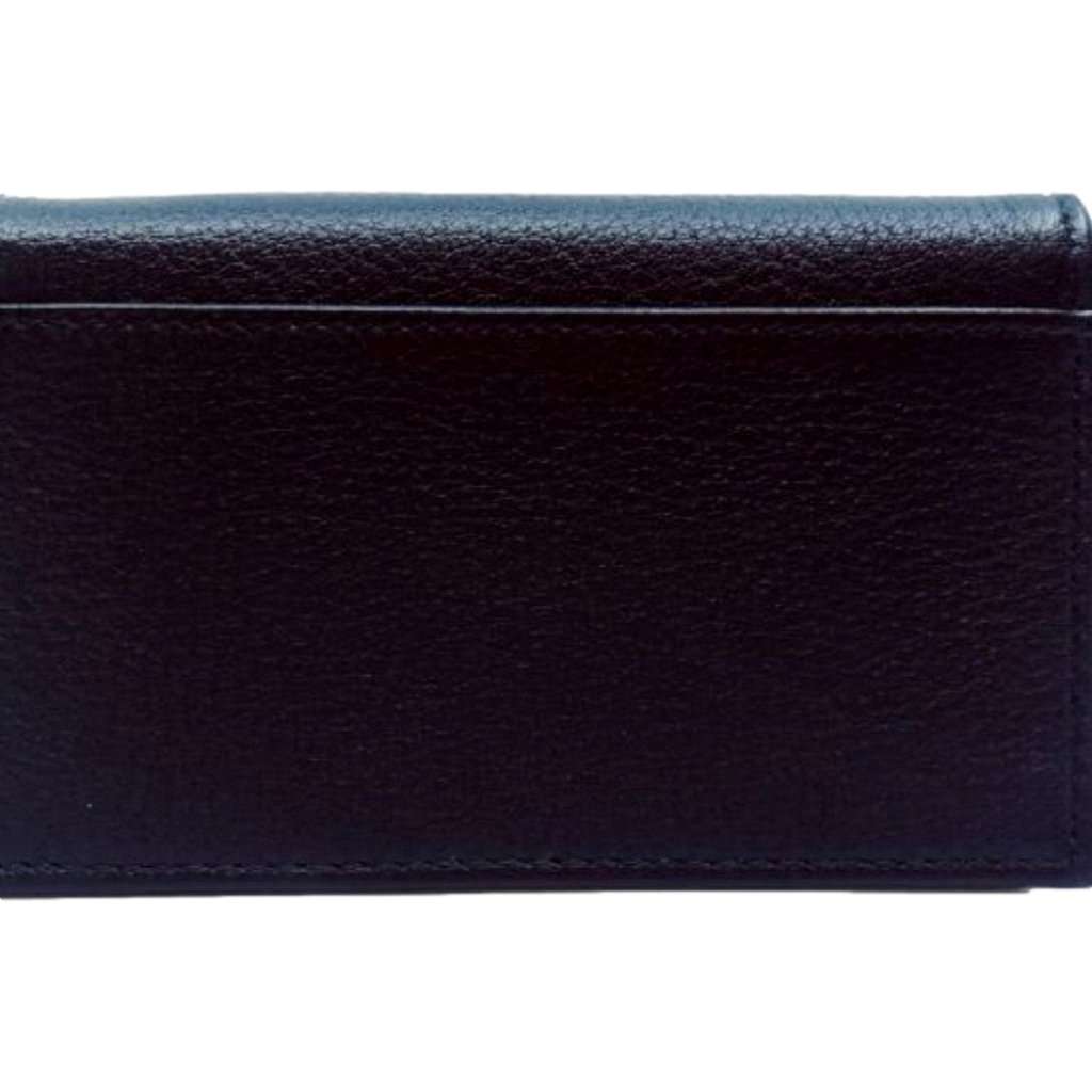 Prada Prada Mens Saffiano Flap Card Holder Wallet Black Black Leather Never worn - Back View