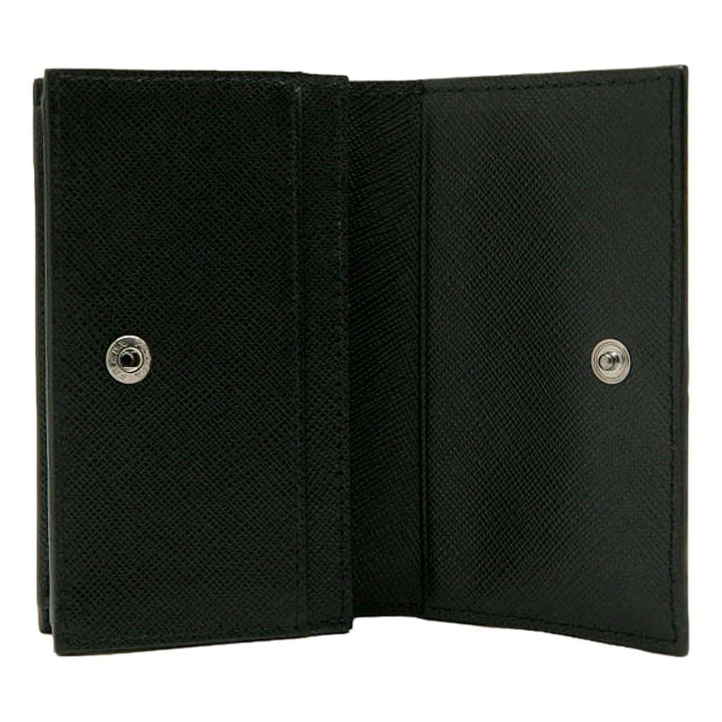 Prada Prada Mens Saffiano Flap Card Holder Wallet Black Black Leather Never worn - Inside View