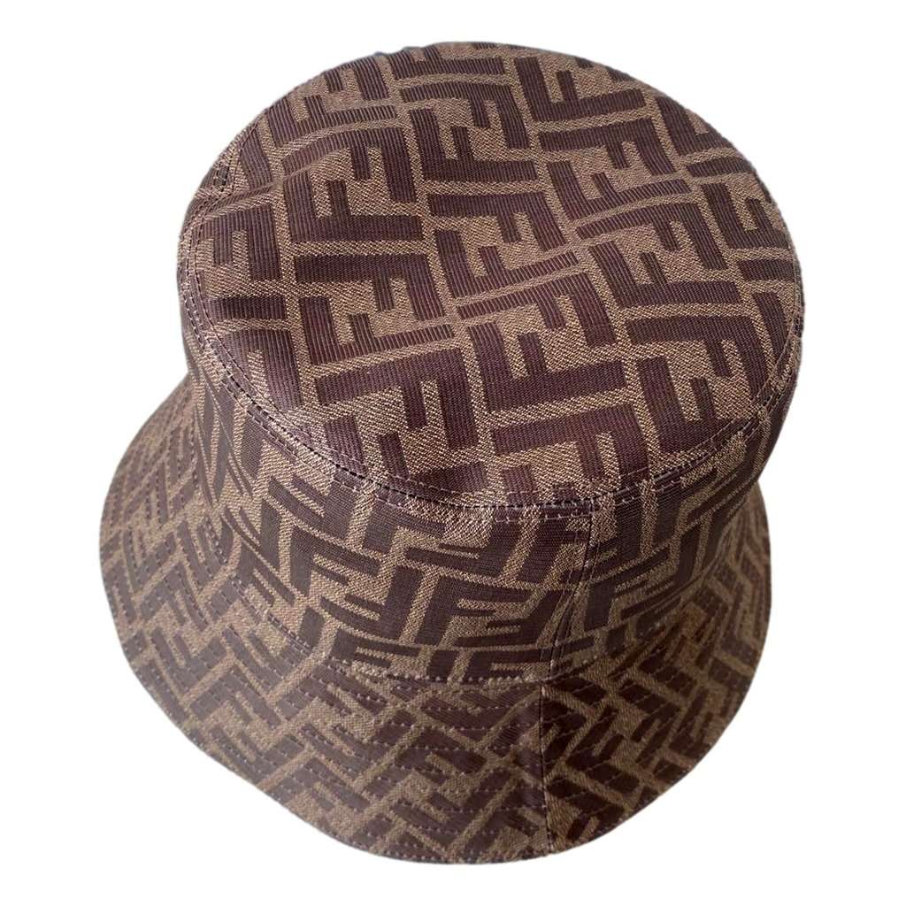 Fendi Fendi Zucca Brown Woven Fabric Bucket Hat Small Brown Canvas Never worn - Back View