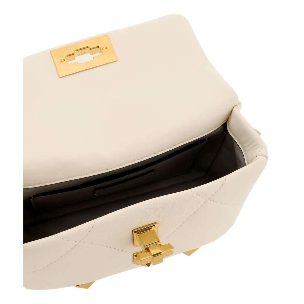 Valentino Garavani Valentino Garavani Roman Stud Small Crossbody Bag Ivory Nappa Leather Beige Leather Never worn - Model View