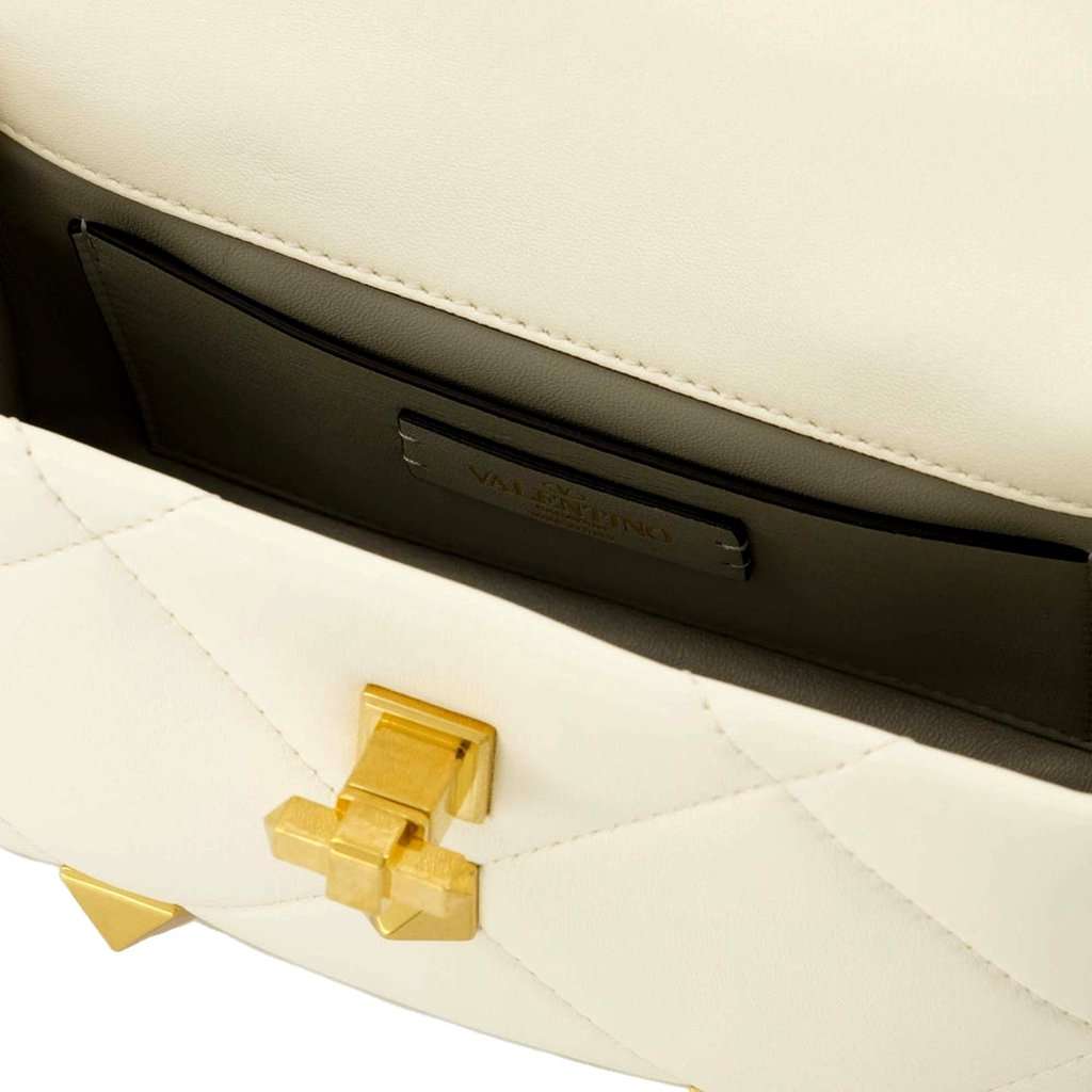 Valentino Garavani Valentino Garavani Roman Stud Small Crossbody Bag Ivory Nappa Leather Beige Leather Never worn - Box View