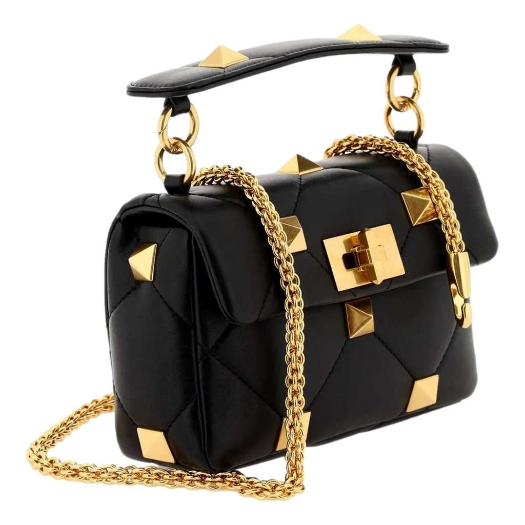 Valentino Garavani Valentino Garavani Roman Stud Small Crossbody Bag Black Nappa Leather Black Leather Never worn - Back View