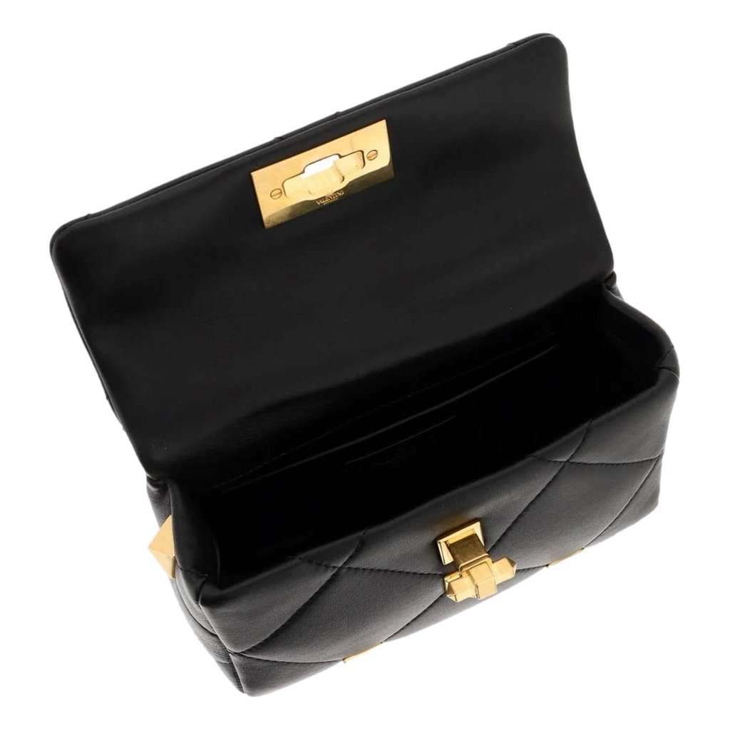 Valentino Garavani Valentino Garavani Roman Stud Small Crossbody Bag Black Nappa Leather Black Leather Never worn - Box View