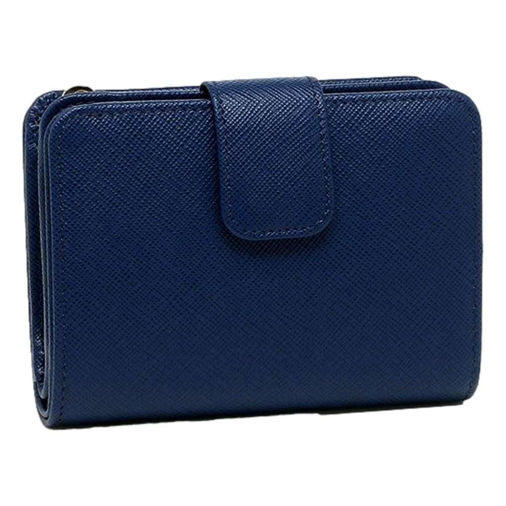Prada Prada Saffiano Metal Compact Wallet Bluette Blue Multicolor Gold Hardware Blue Leather Never worn - Inside View