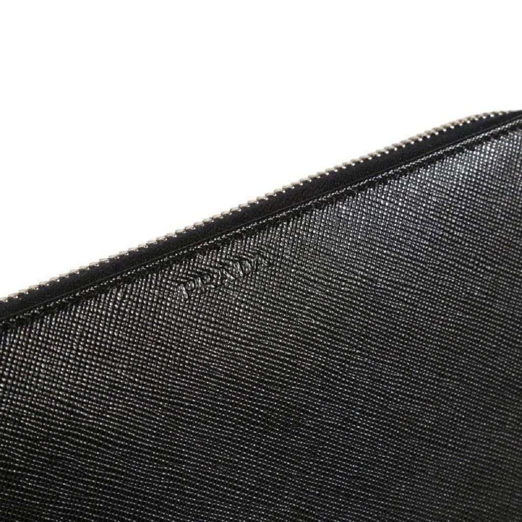Prada Prada Saffiano Active Black Leather Stripe Zip Around Wallet Black Leather Never worn - Inside View