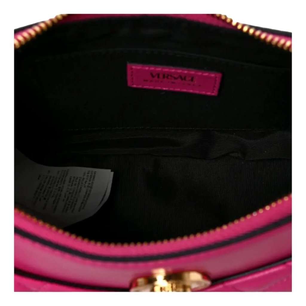 Versace Versace La Medusa Pink Quilted Leather Half Moon Bag Gold Chain Crossbody Pink Leather Never worn - Box View