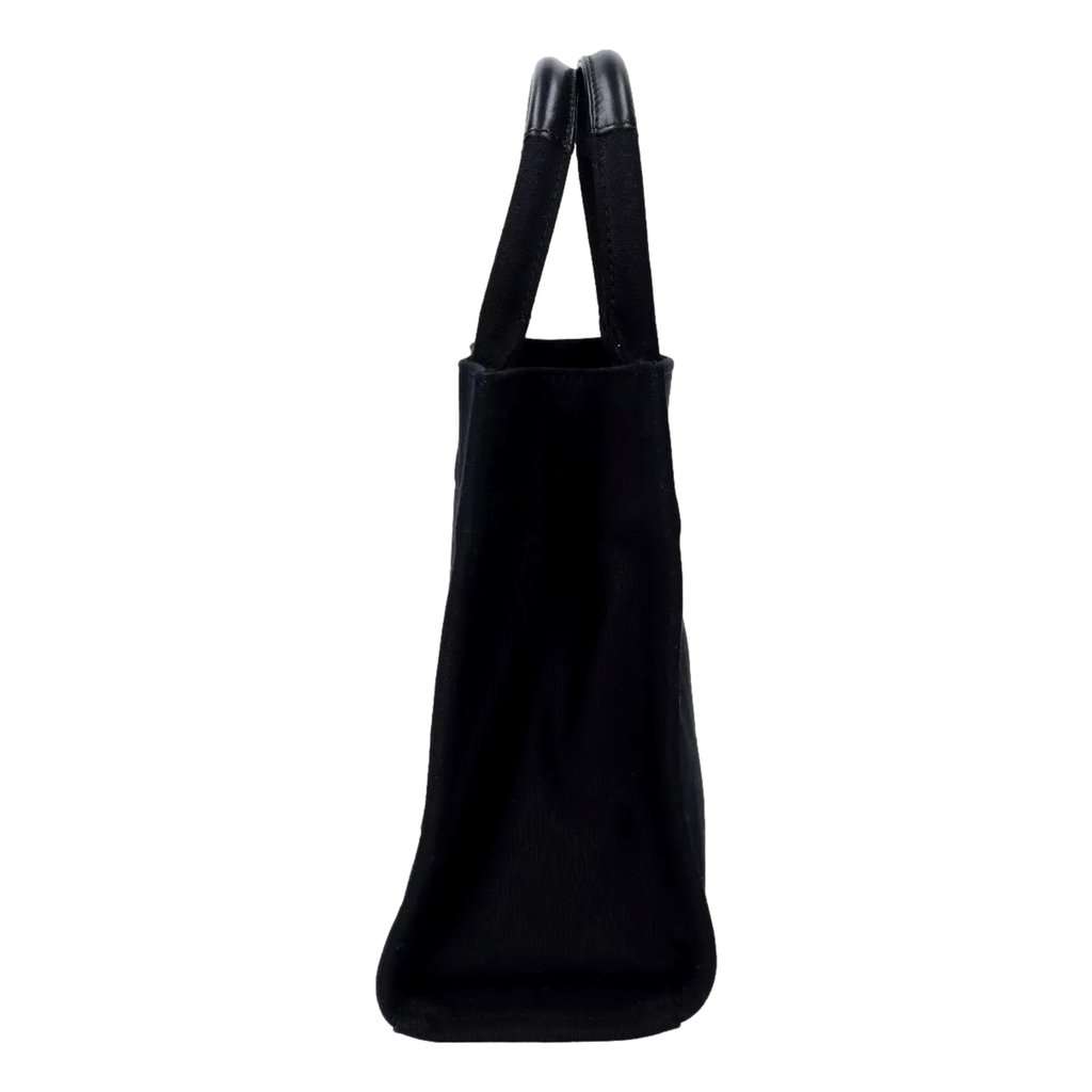 Versace Versace Mini Tote Bag Nero Black Canvas Studded Logo Crossbody Black Leather Never worn - Model View