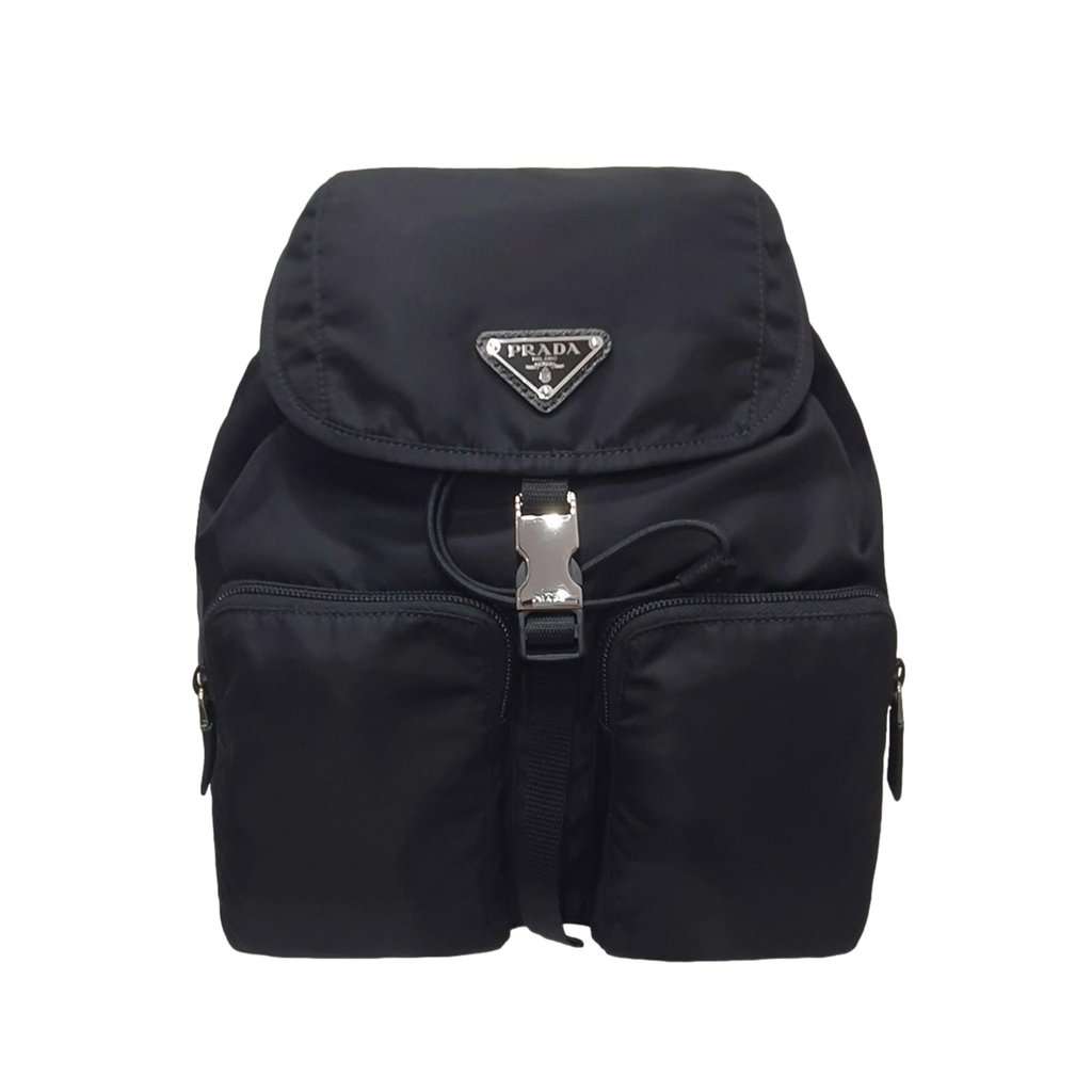 Prada Prada Re-Nylon Black Drawstring Small Rucksack Backpack Black Never worn - Front View