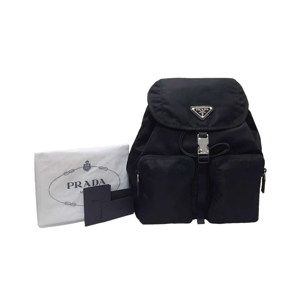 Prada Prada Re-Nylon Black Drawstring Small Rucksack Backpack Black Never worn - Back View
