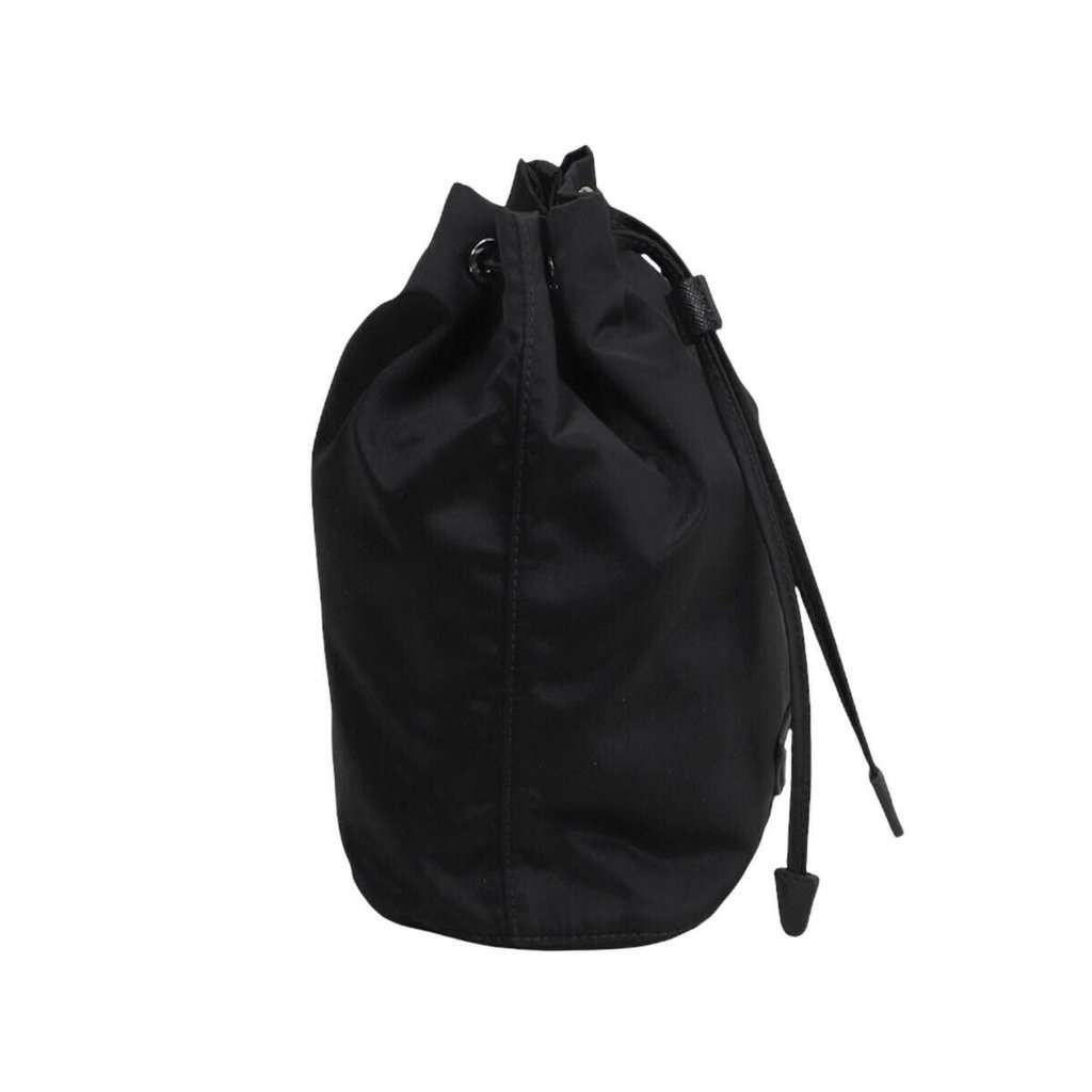 Prada Prada Black Tessuto Nylon Triangle Logo Drawstring Bucket Bag Black Never worn - Box View