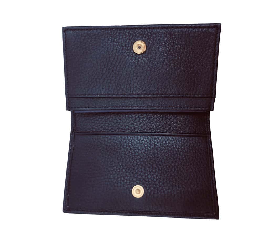Prada Prada Black Vitello Grain Soft Calf Leather Credit Card Case Wallet Black Leather Never worn - Back View