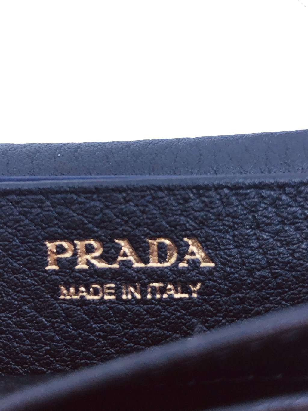 Prada Prada Black Vitello Grain Soft Calf Leather Credit Card Case Wallet Black Leather Never worn - Box View