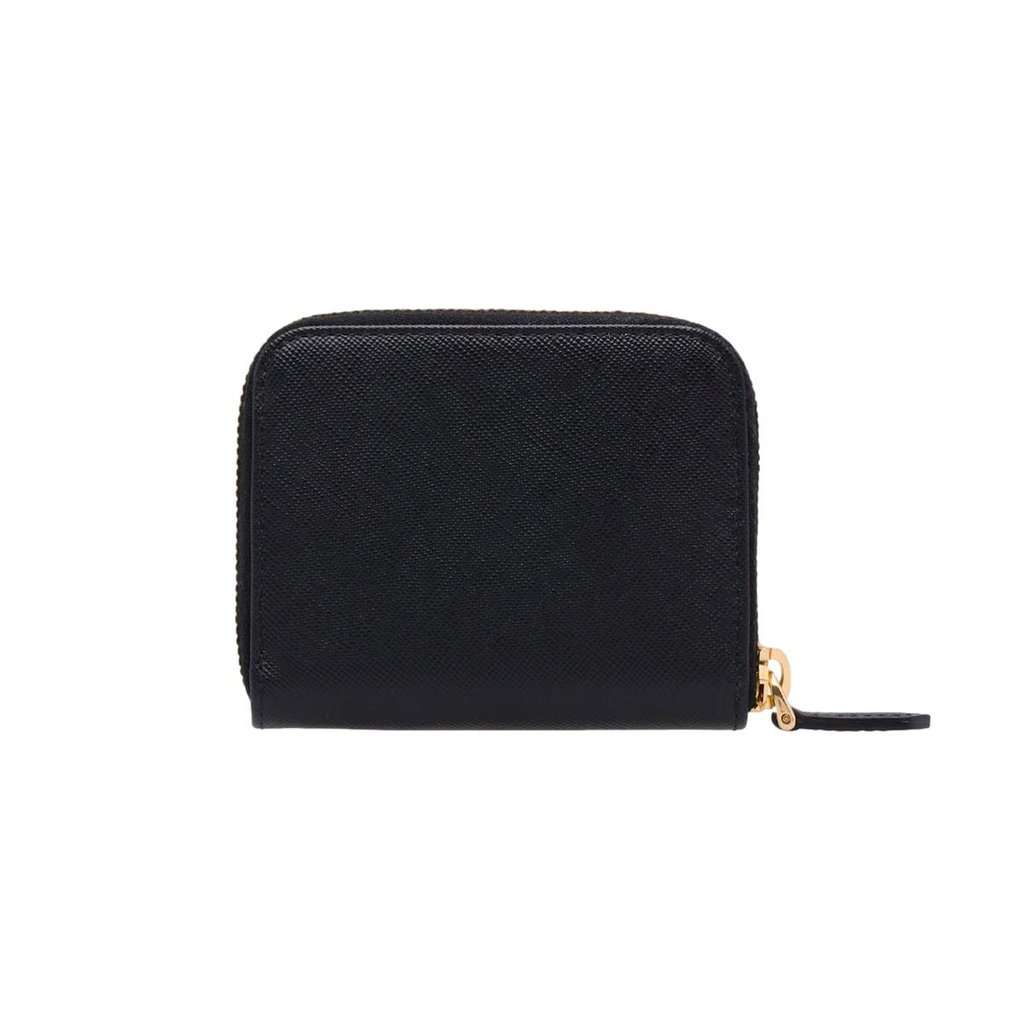 Prada Prada Black Saffiano Leather Gold Zip Coin Purse Wallet Black Leather Never worn - Inside View