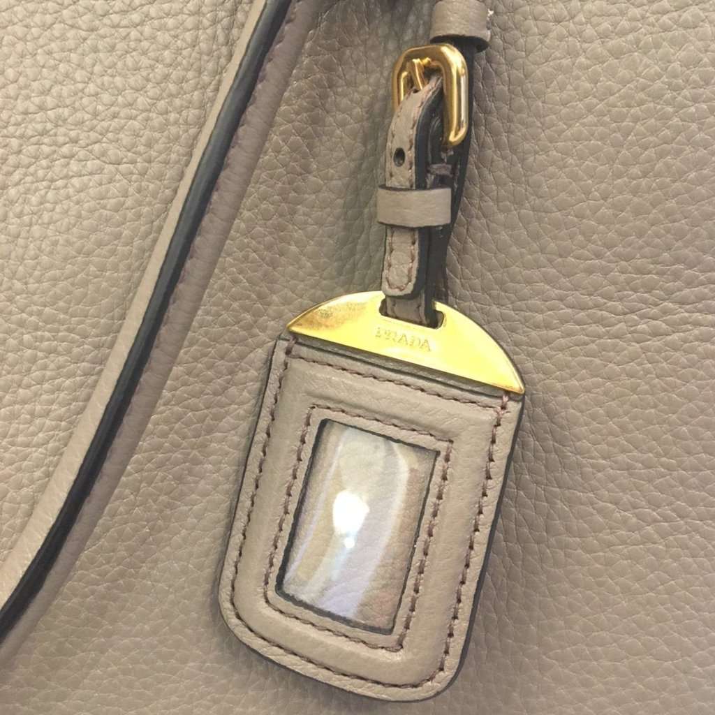 Prada Prada Gray Vitello Phenix Shopping Tote Bag Grey Leather Never worn - Model View
