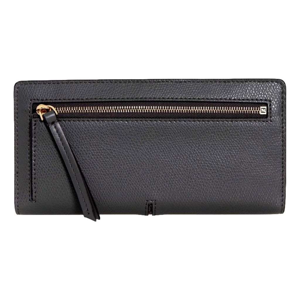 Fendi Fendi O'Lock Anthracite Gray and Python Print Leather Snap Continental Wallet Brown Leather Never worn - Back View