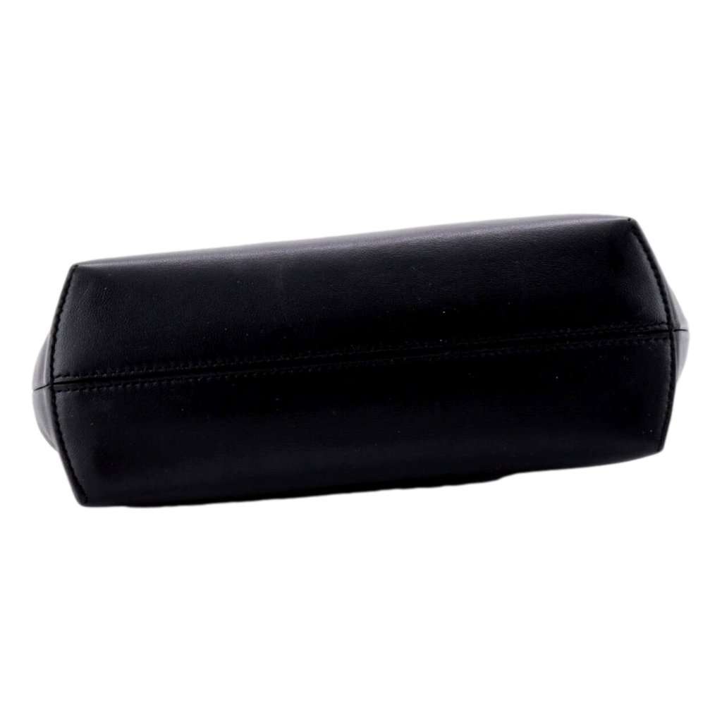 Fendi Fendi First Midi Nappa Leather Clutch Crossbody Bag Nero Black Gold FF Logo Black Leather Never worn - Model View