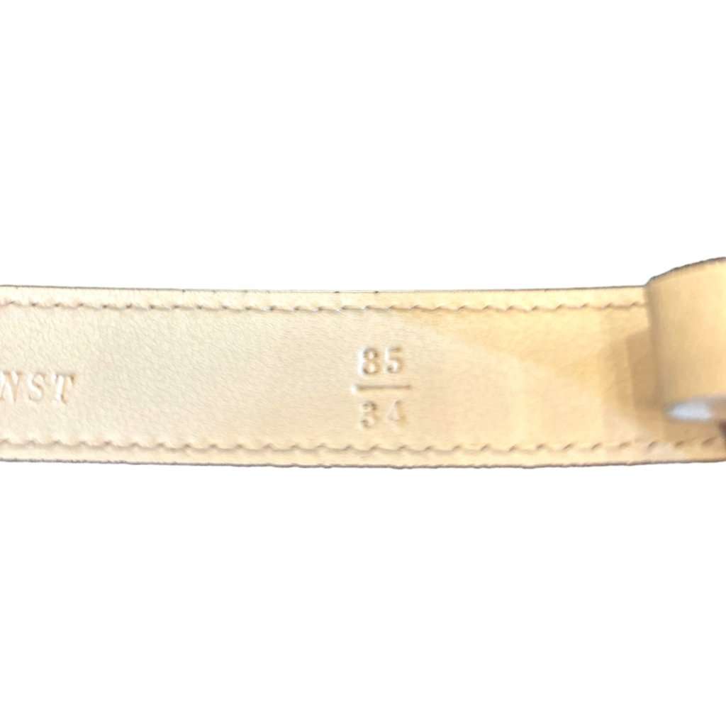 Fendi Fendi FF Studded Skinny Ivory Latte Belt Size 85 White Leather Never worn - Box View