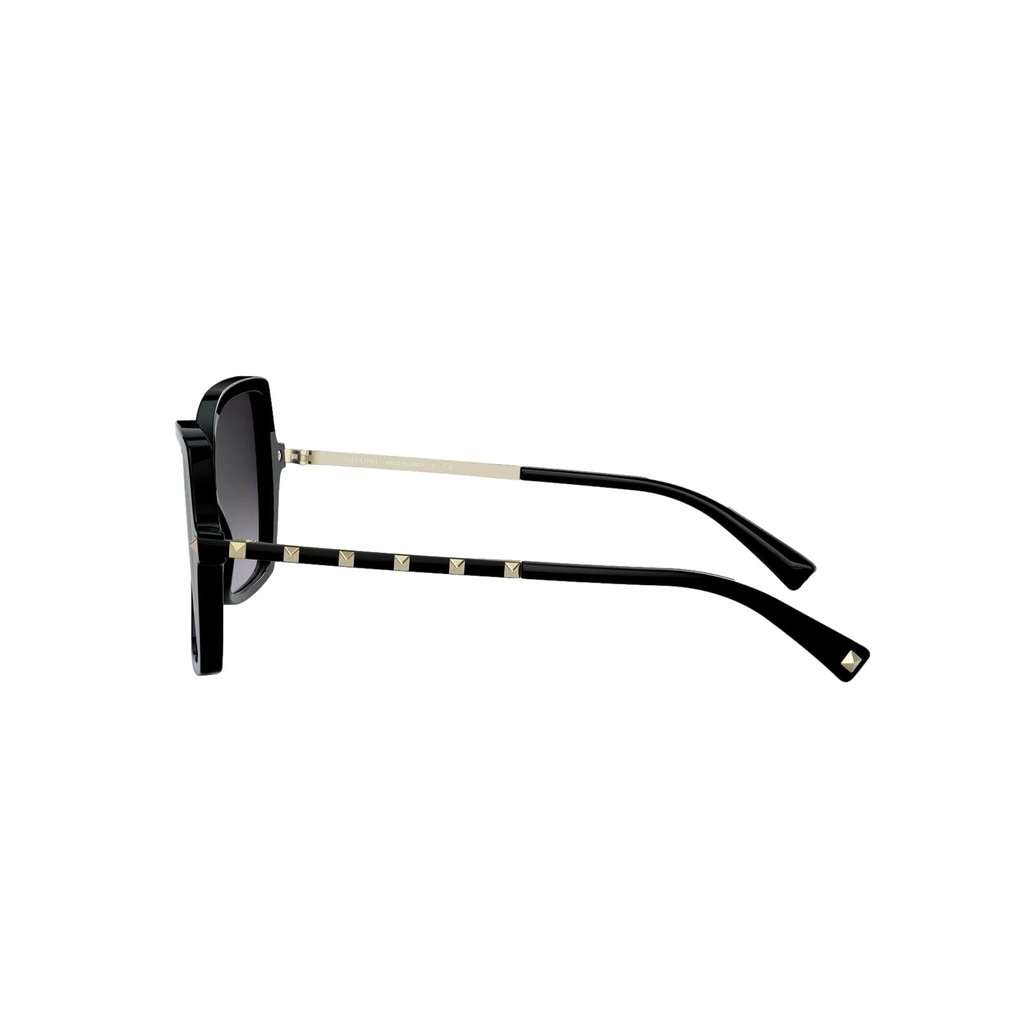 Valentino Garavani Valentino Garavani Black Studded Acetate and Titanium Sunglasses Size 56 Black Never worn - Back View