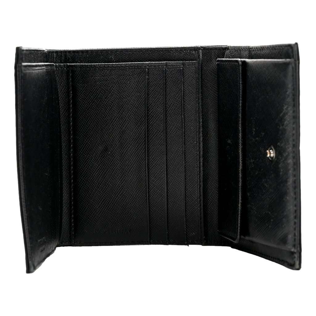 Prada Prada Tessuto Nylon Tri-Fold Compact Wallet Black Black Leather Never worn - Inside View