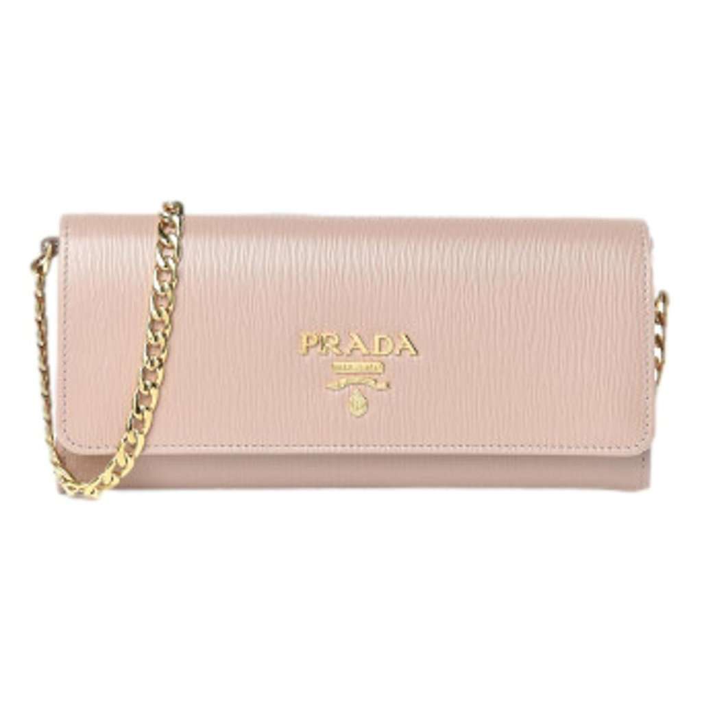 Prada Prada Cipria Beige Vitello Move Leather Chain Wallet Crossbody Beige Leather Never worn - Front View