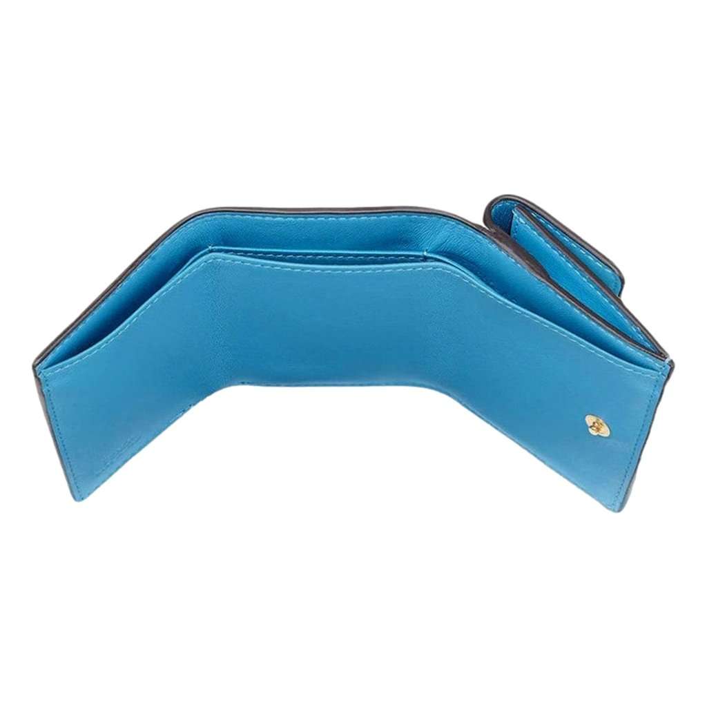 Fendi Fendi Vertigo Baguette Multicolor Leather Small Trifold Wallet Blue Leather Never worn - Box View
