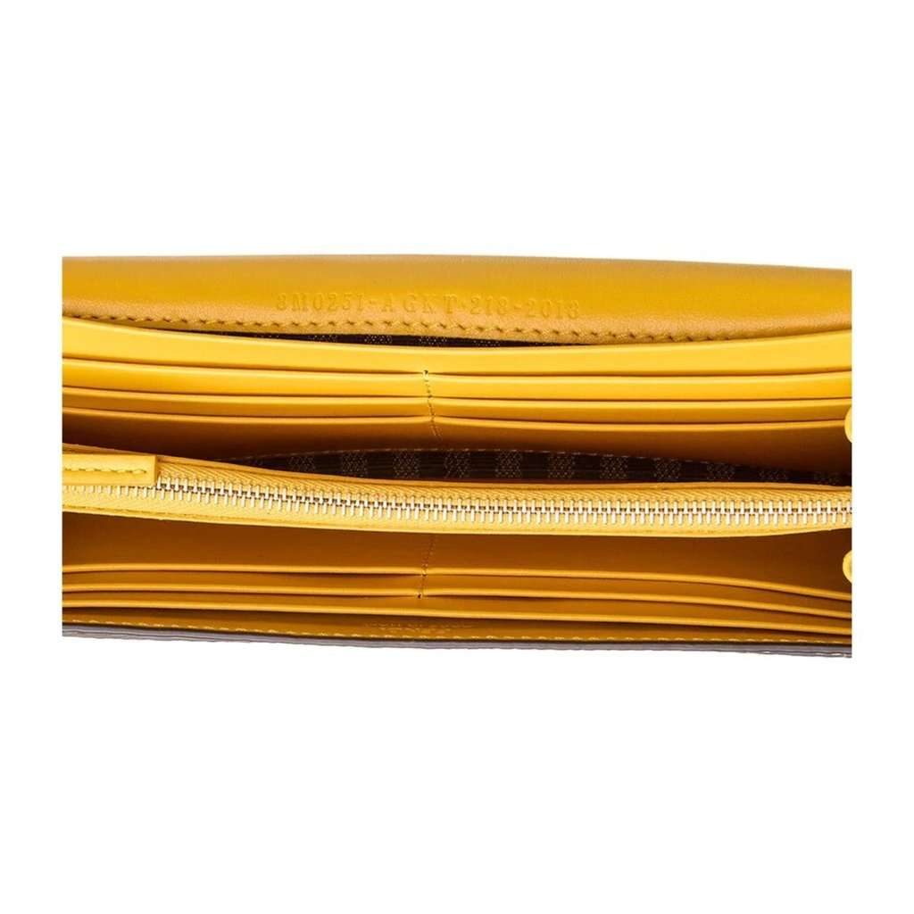 Fendi Fendi F is Fendi Yellow Leather Vertigo Print Long Wallet Yellow Leather Never worn - Model View