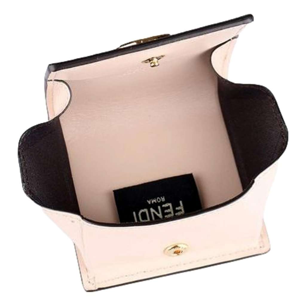 Fendi Fendi Calf Leather F Logo Poudre Pink Leather Coin Case Pink Leather Never worn - Model View