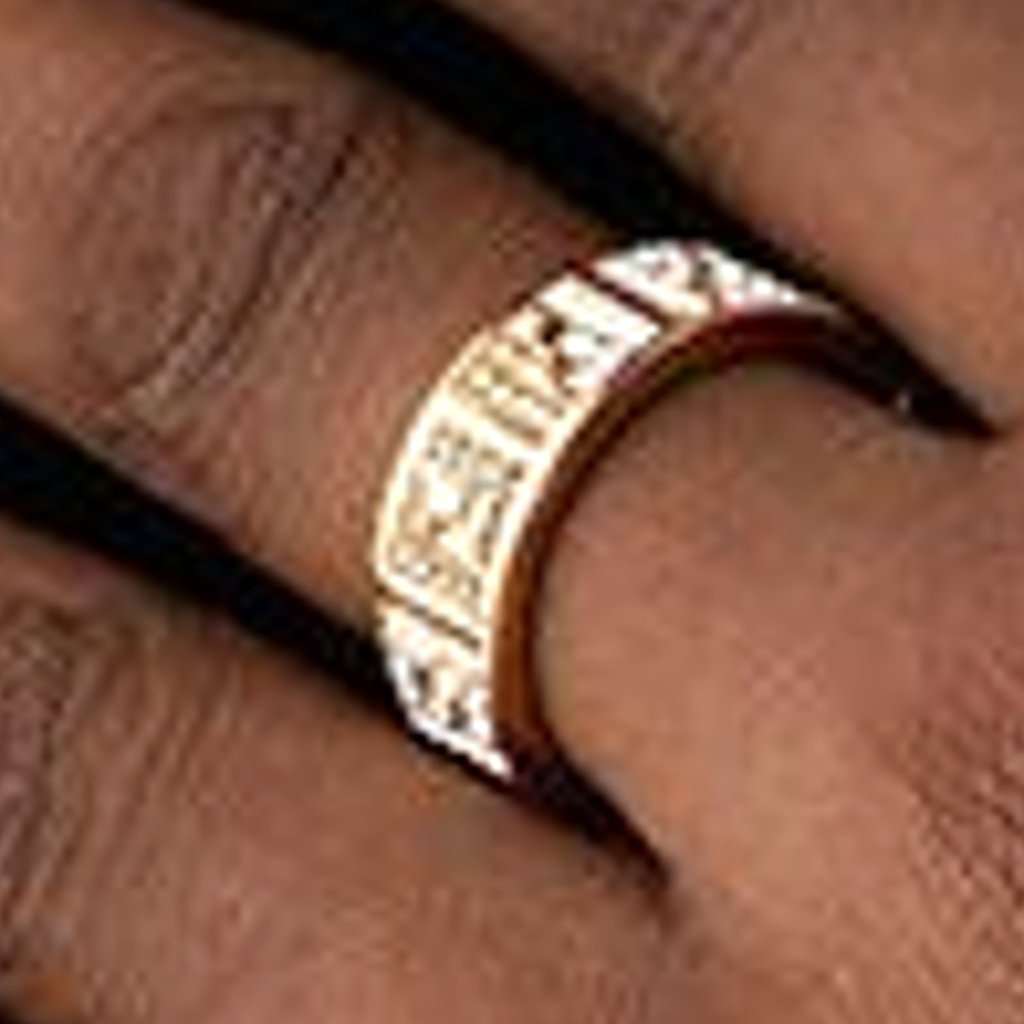Fendi Fendi FF Crystal Embellished Wide Band Gold Ring Small Gold Never worn - Box View
