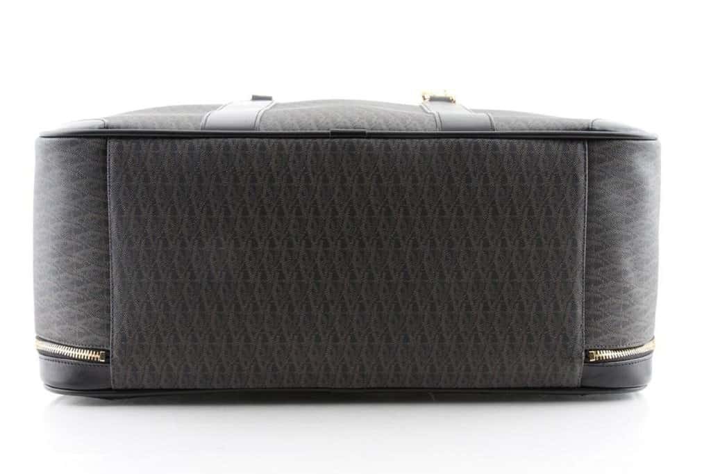 Saint Laurent Saint Laurent Monogram Large Luggage Case Bag Dark Brown Coated Canvas Black Leather Never worn - Inside View