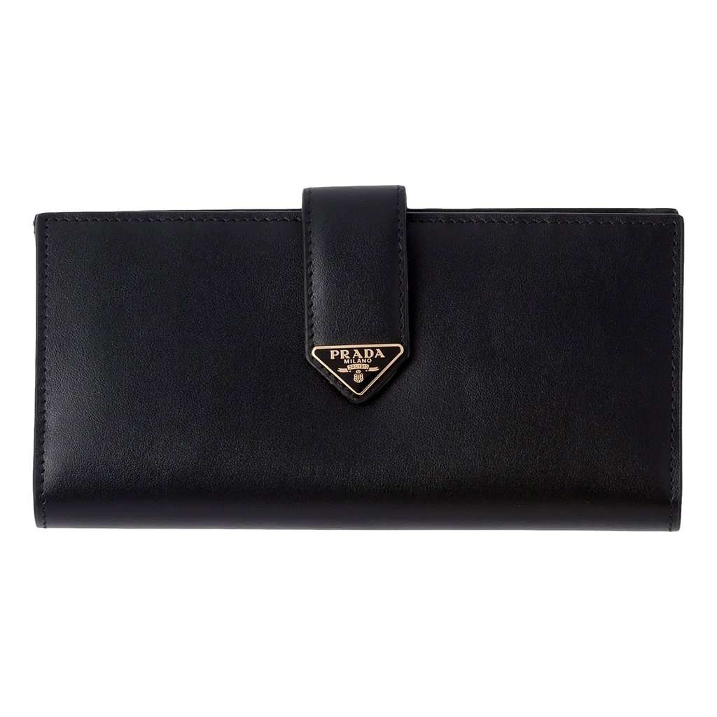 Prada Prada City Smooth Calfskin Long Wallet in Nero Black Black Leather Never worn - Front View