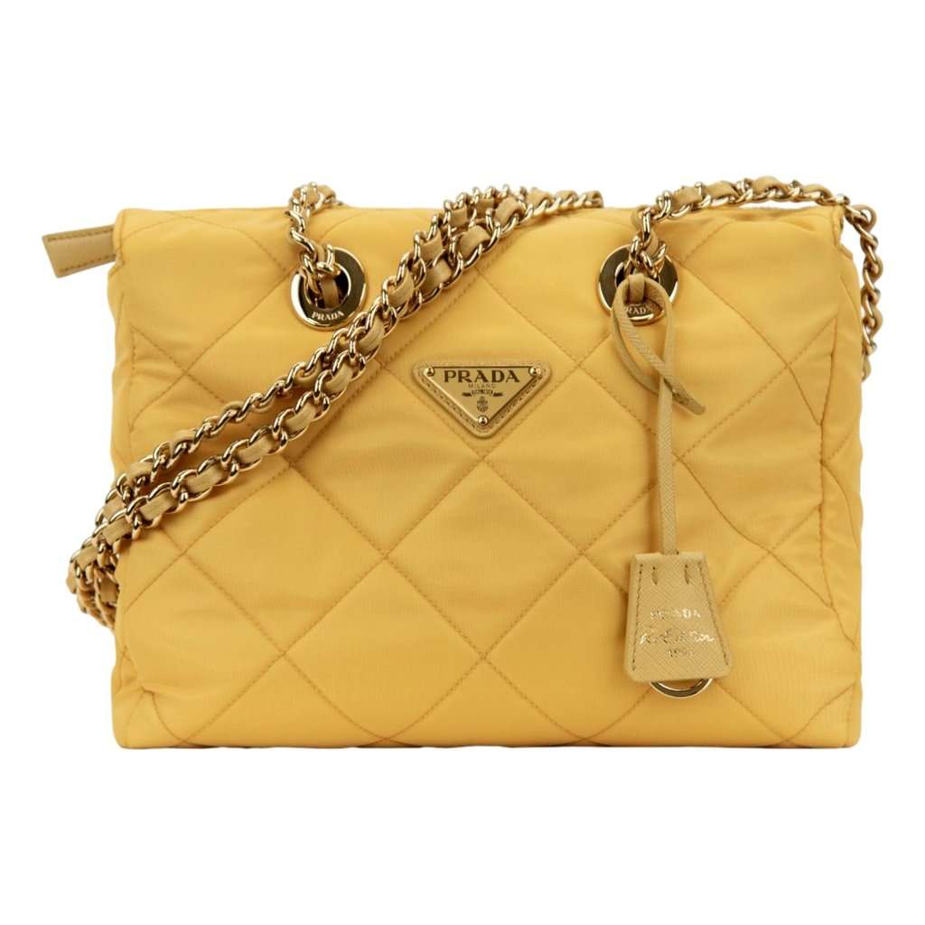 Prada Prada Re-Edition Maize Yellow 1995 Chaîne Re-Nylon Tote Bag Yellow Never worn - Front View
