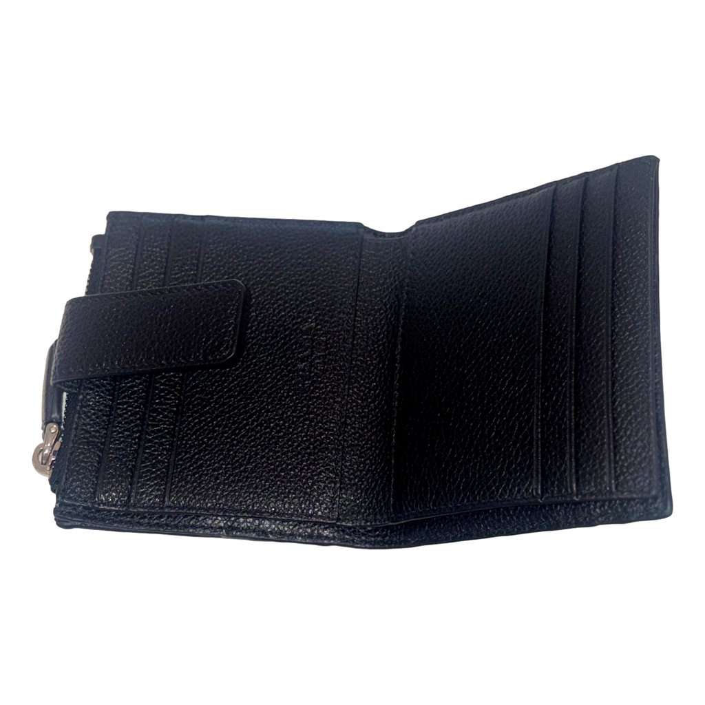 Prada Prada Black Vitello Grain Leather Card Case Bifold Wallet with Zipper Coin Pouch Black Leather Never worn - Box View