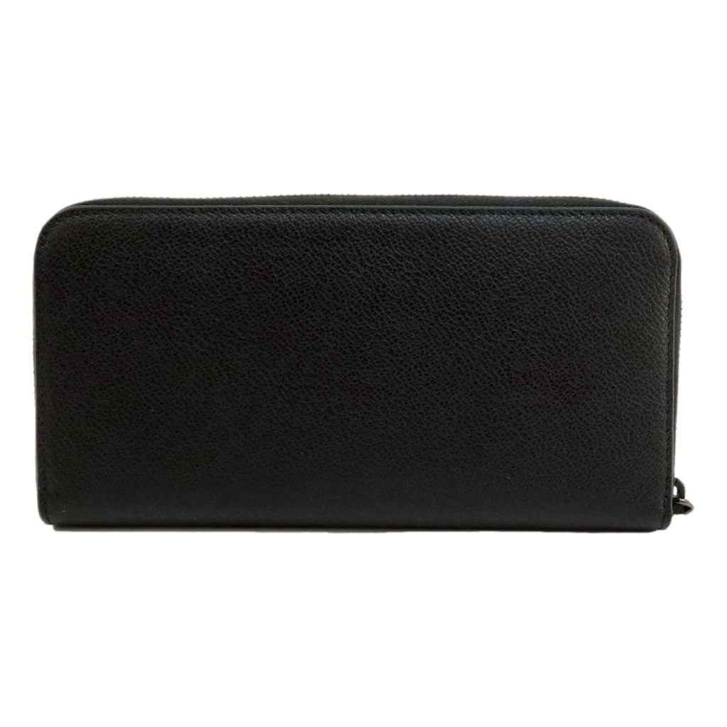 Prada Prada Vitello Grain Long Black and Grey Zip Around Continental Wallet Black Leather Never worn - Back View