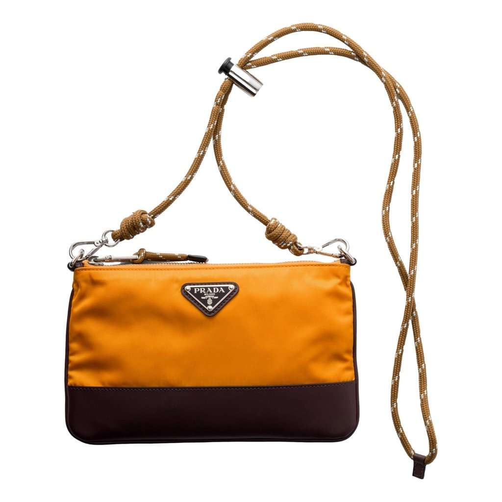 Prada Prada Speedrock Re-Nylon Ambra Orange Nylon Leather Smartphone Holder Pouch Bag Orange Leather Never worn - Front View